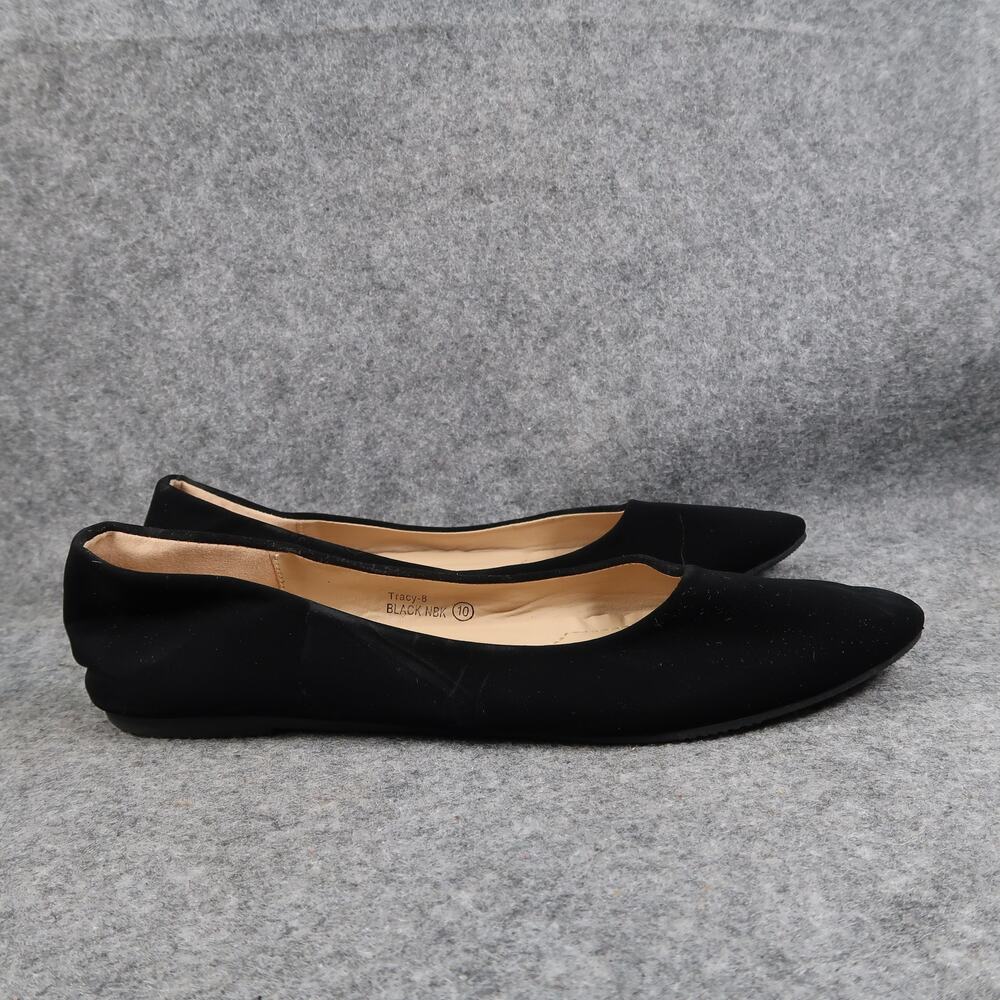 BellaMarie Shoes Women 10 Ballet Flat Slip On Black Classic Casual Career Loafer